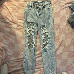 Pacsun large rips straight leg jeans